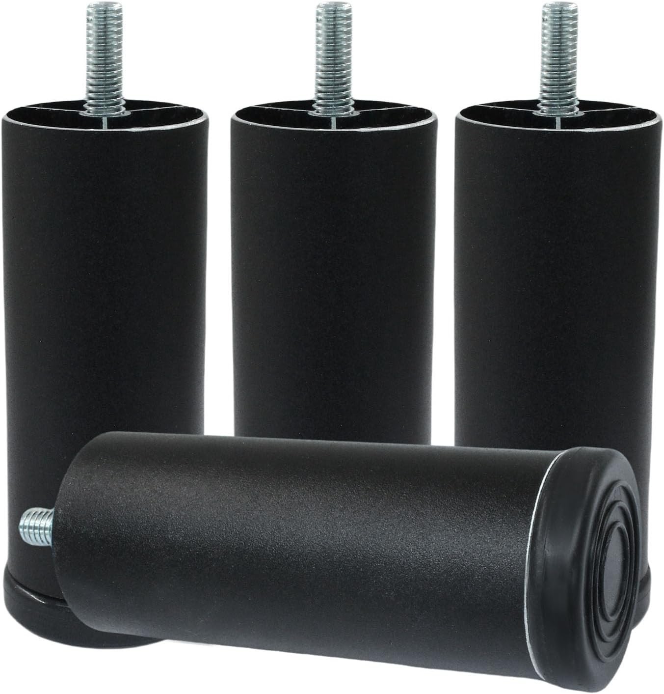 4Pcs 4 Inch Metal Furniture Legs, Black Aluminum Alloy Bed Frame Furniture Fe...