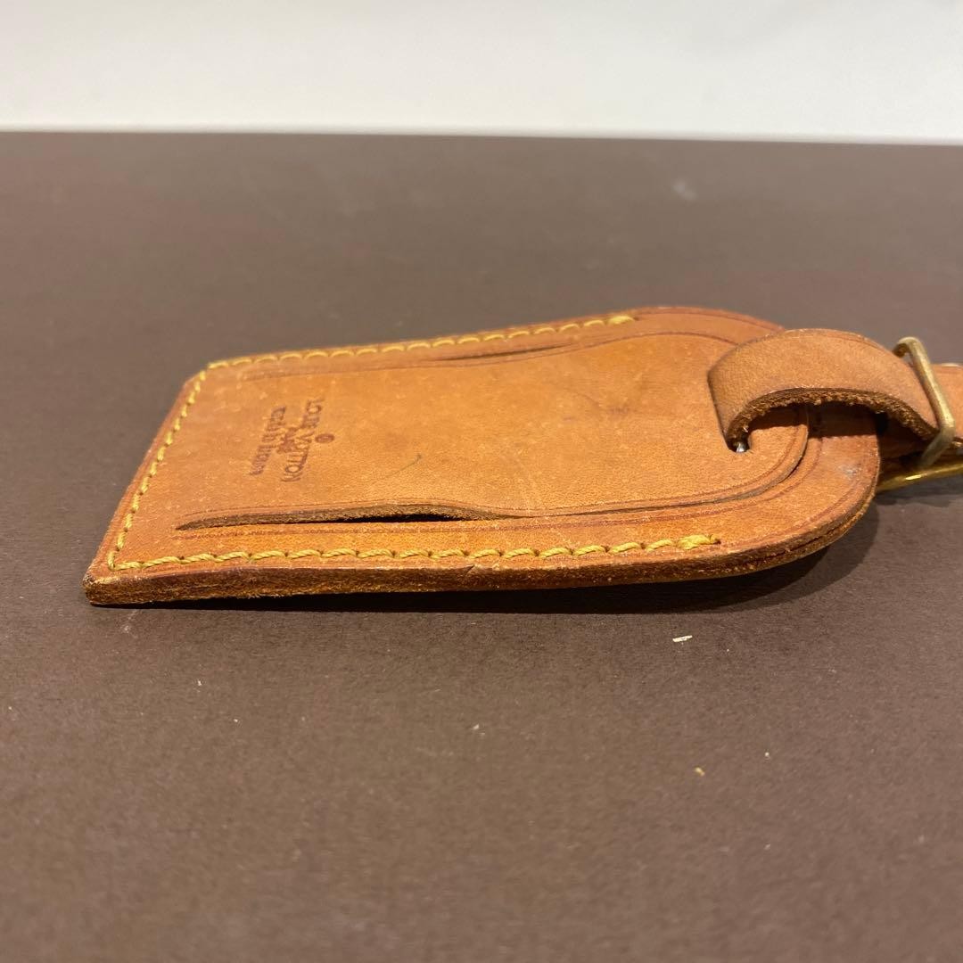 Louis Vuitton Luggage Name Tag & Poignée Set Vachetta Leather Vintage Japan