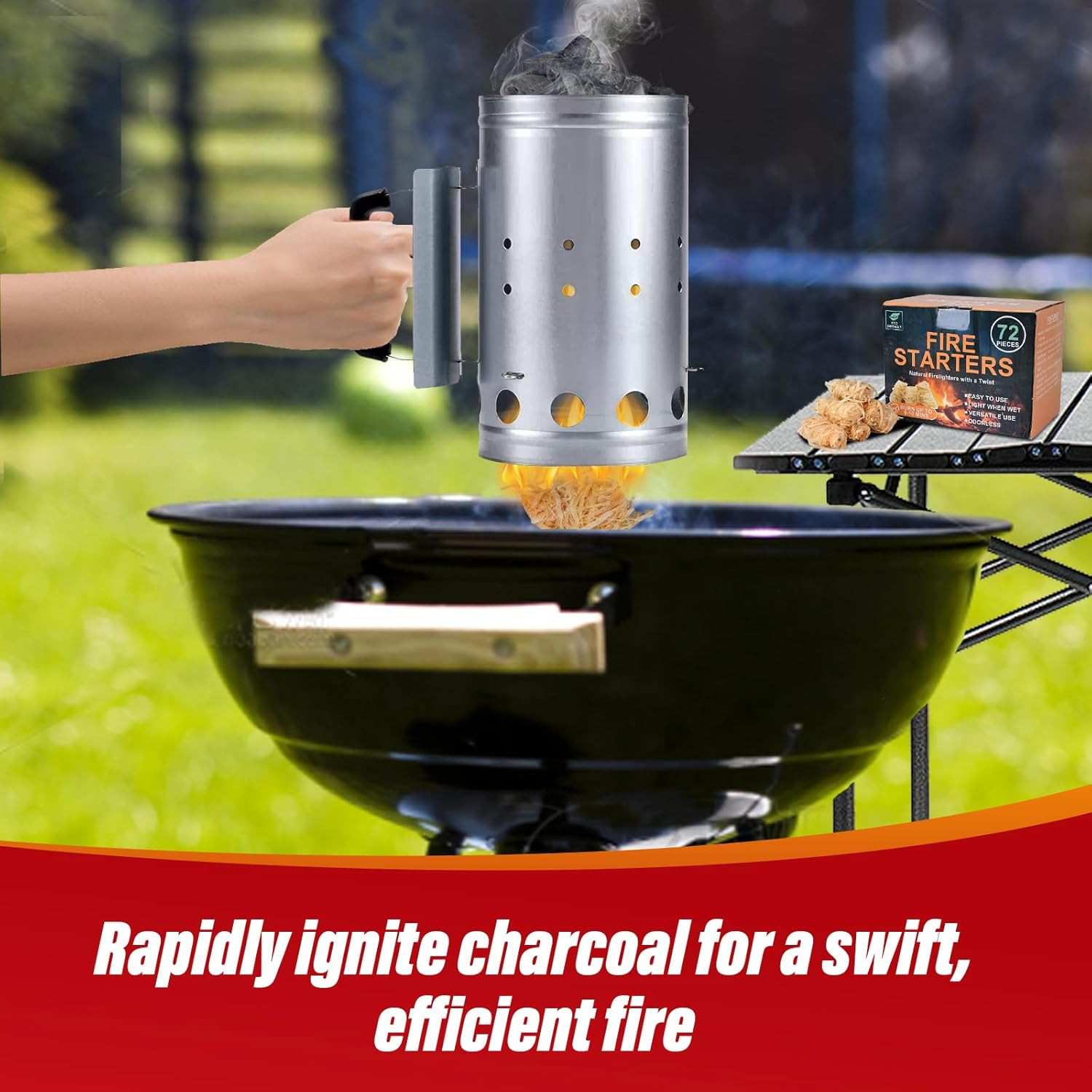 Natural Fire Starters for Grills: Premium Waterproof Quick Firestarters Sticks |