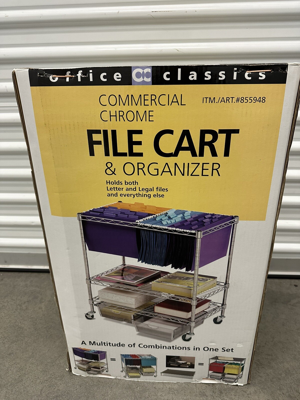 Office Classics Commercial Chrome File Cart & Organizer  Item#855948