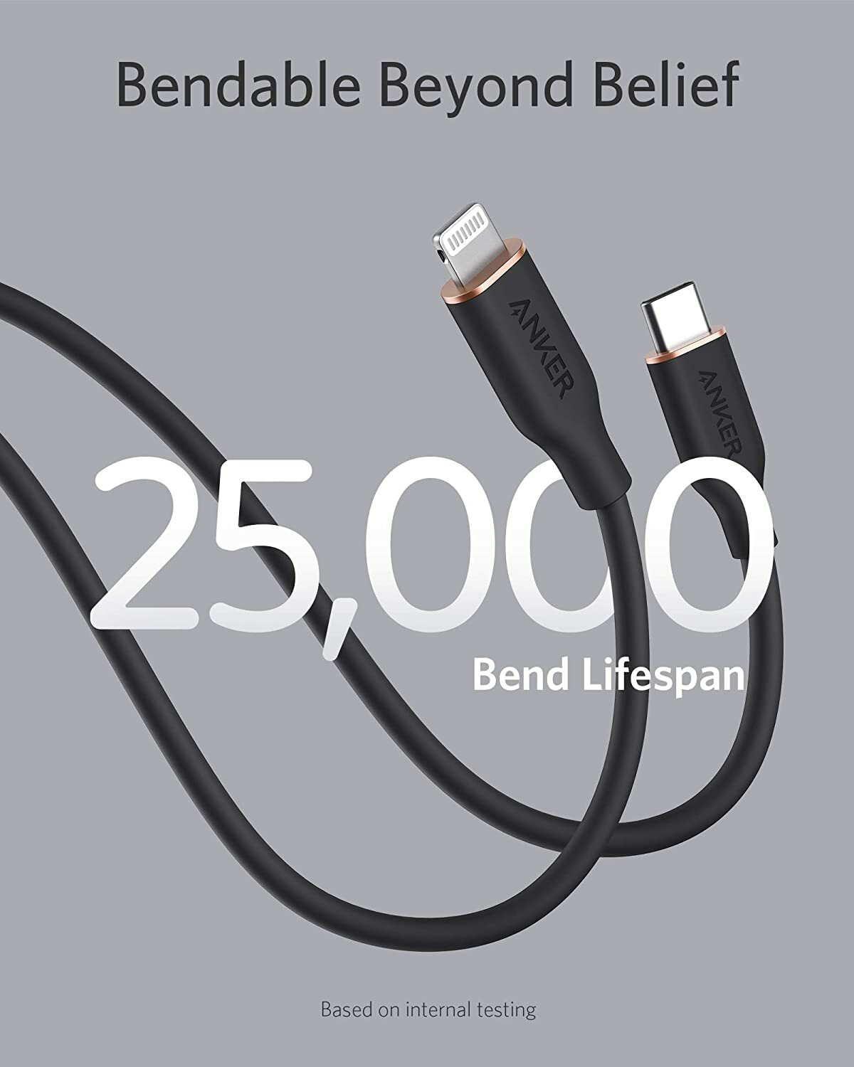 Anker USB C to Lightning Cable Fast Charging Data Sync for iPhone MFi-Certified