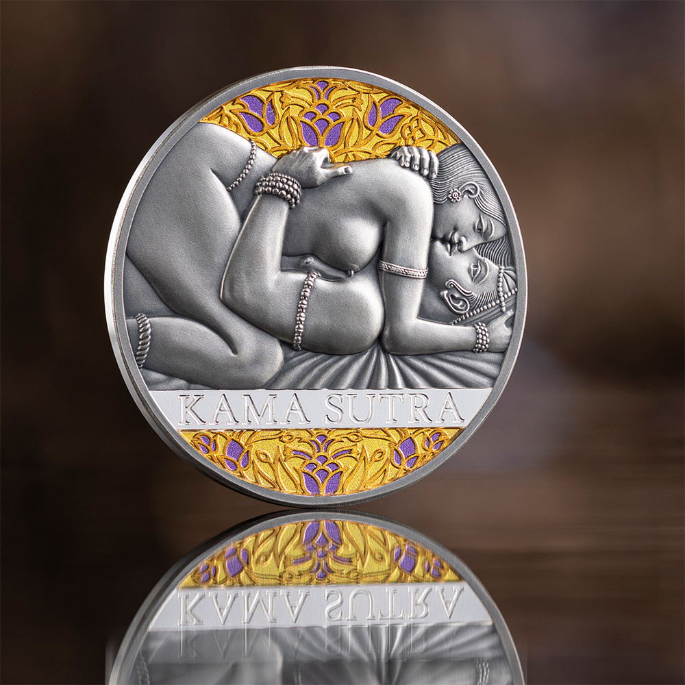 2026 Cameroon Kama Sutra III Moments of Love 1 oz Antique finish Silver Coin