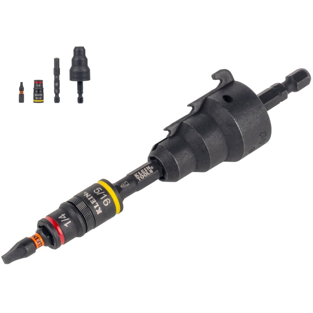 Klein Tools 85091HD Flip Socket Conduit Reamer, 3-in-1 Impact-Rated Black