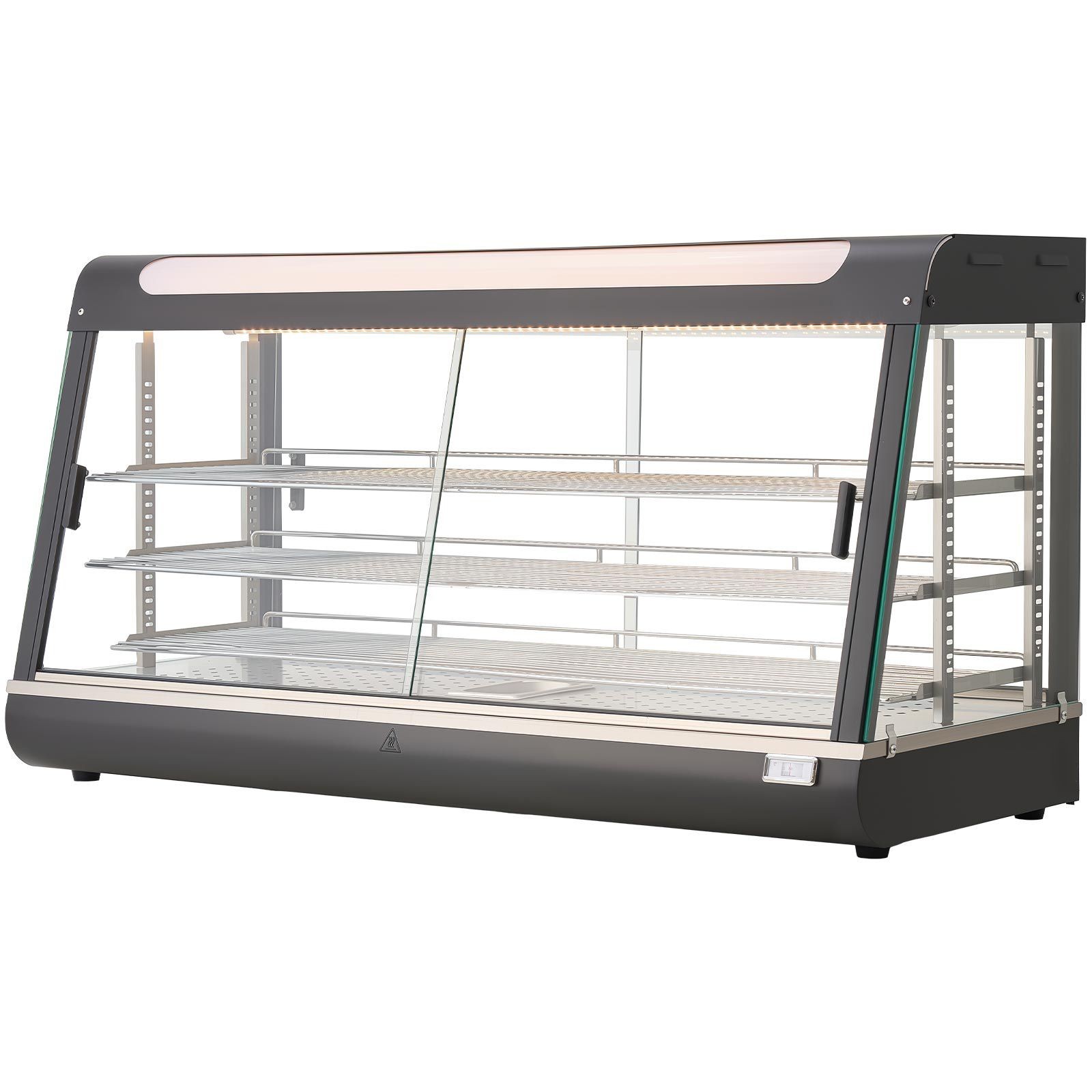 Commercial Food Warmer Display: 3-Tier, 1600W, LED, Adjustable Shelves