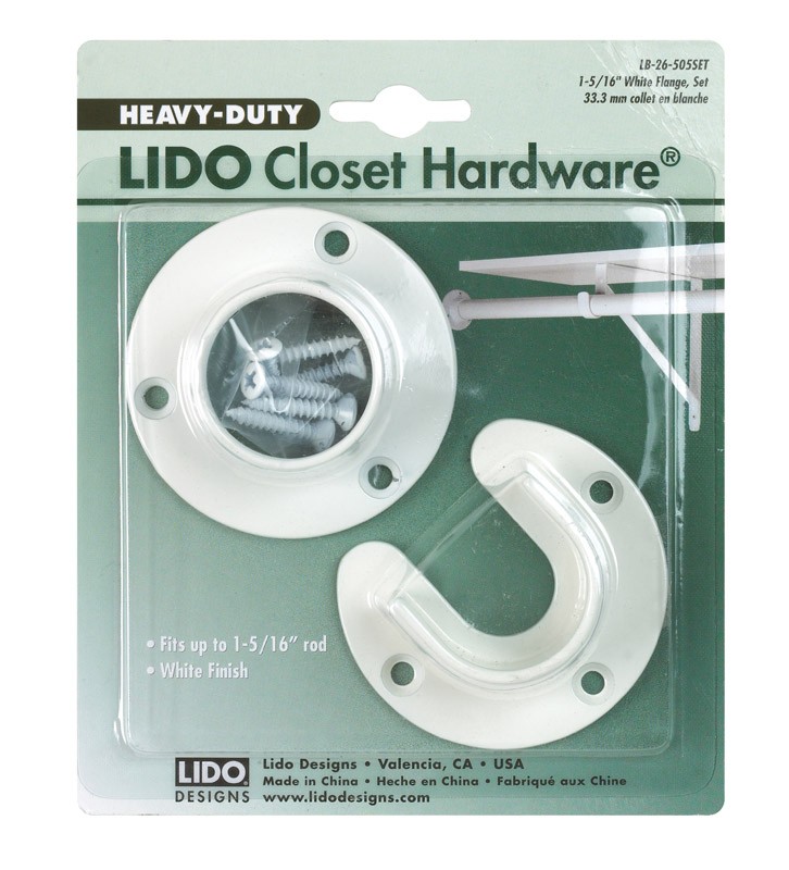 Lido LB-26-505SET White Powder Coated Steel Closet Flange Set 1-5/16 Dia. in.