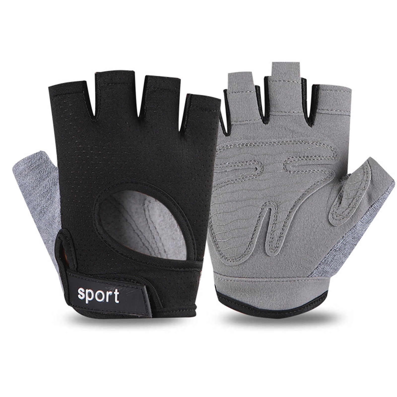 Men Fingerless-Cycling-Gloves Women Workout-Gym-Gloves Non-Slip Palm Breathab...