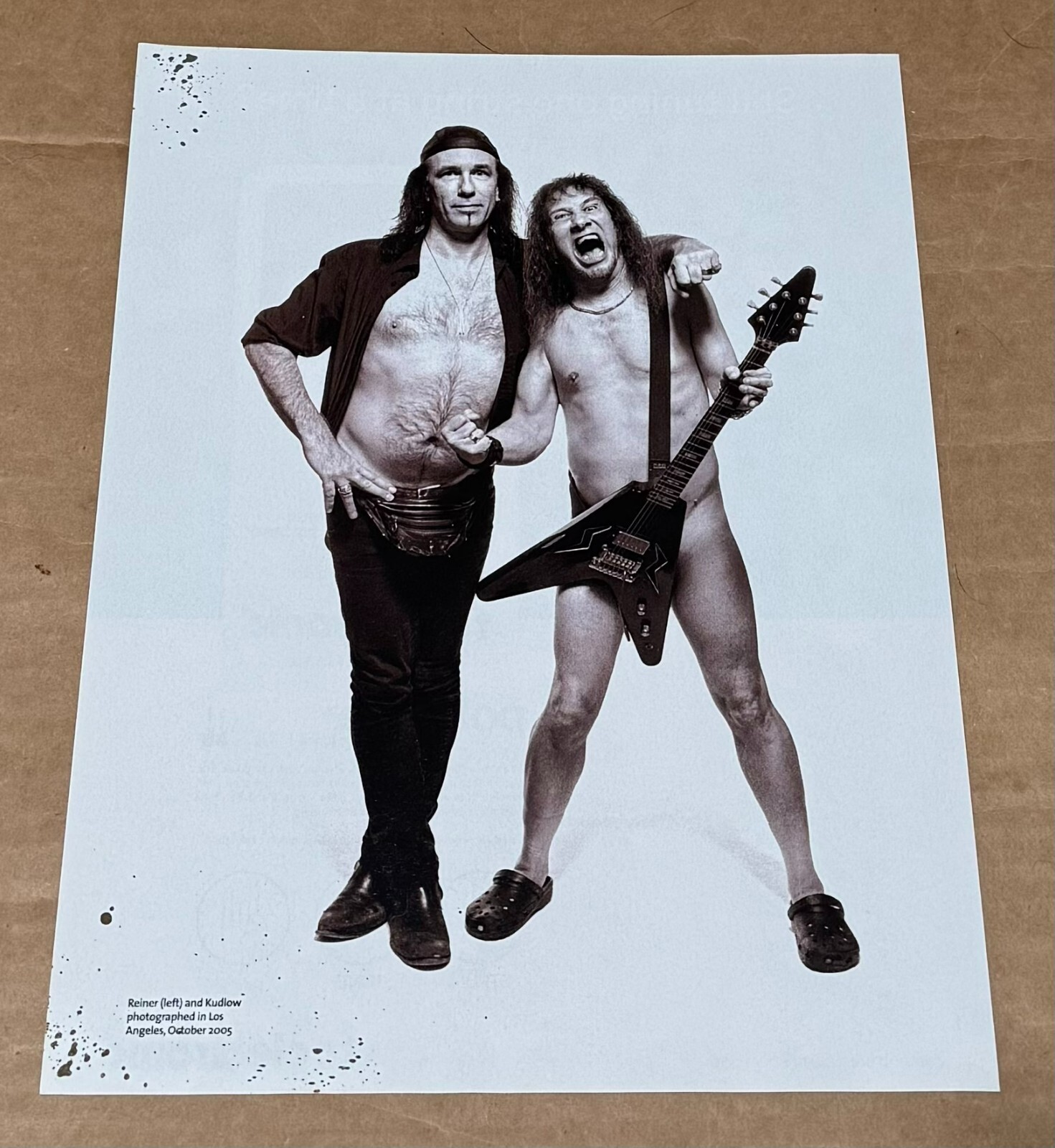 Steve "Lips" Kudlow & Robb Reiner of ANVIL - Music Print Ad B&W Photo - 2010
