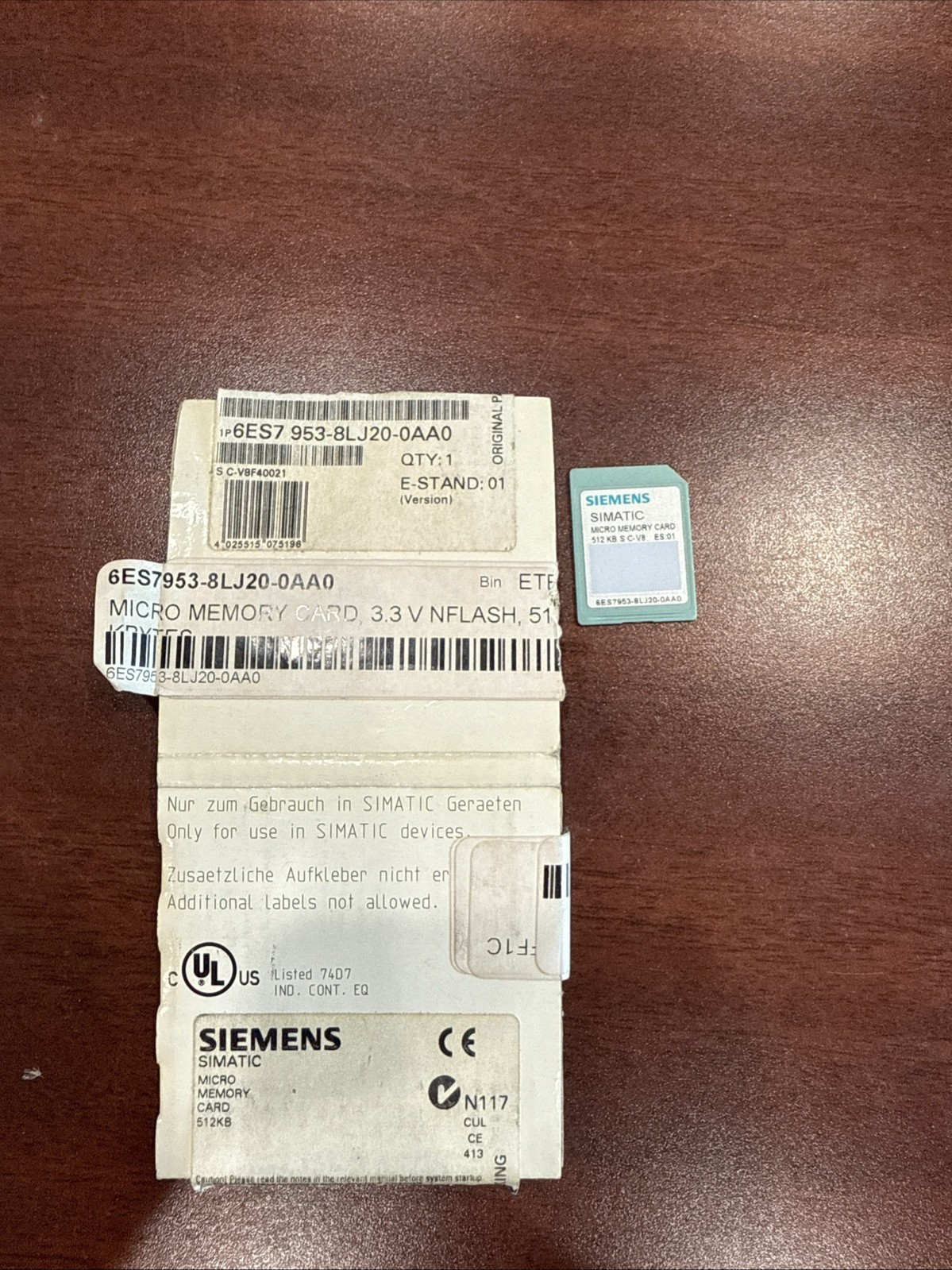 Siemens Simatic Micro Memory Card 6ES7953-8LJ20-0AA0
