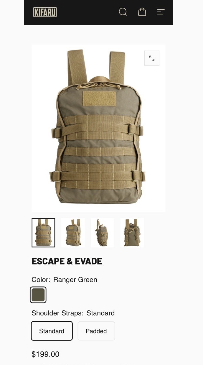 Coyote Brown Kifaru Escape & Evade Lightweight Backpack Special Ops Military