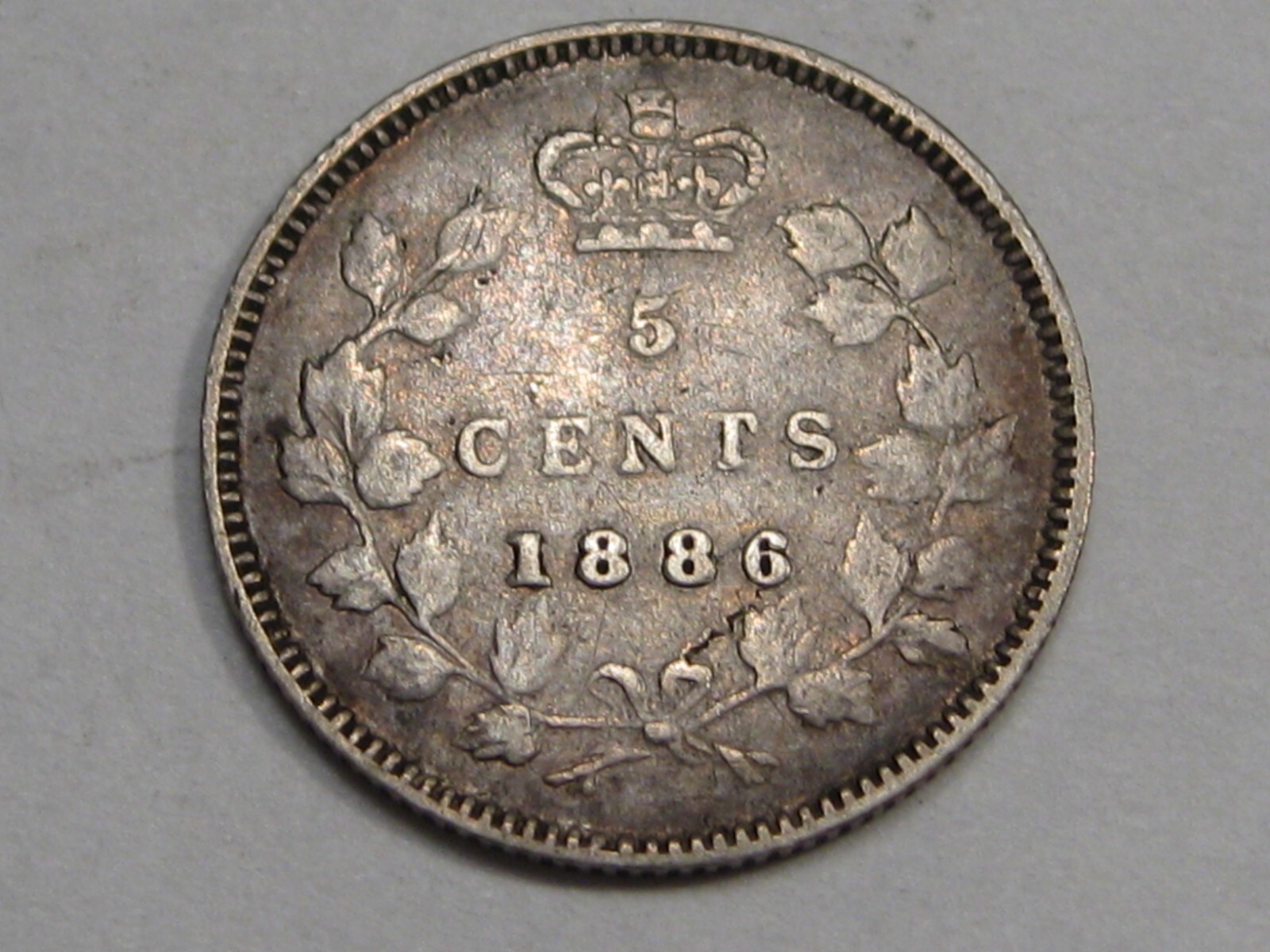 VG/F 1886 Five Cent 5¢ CANADA. #33