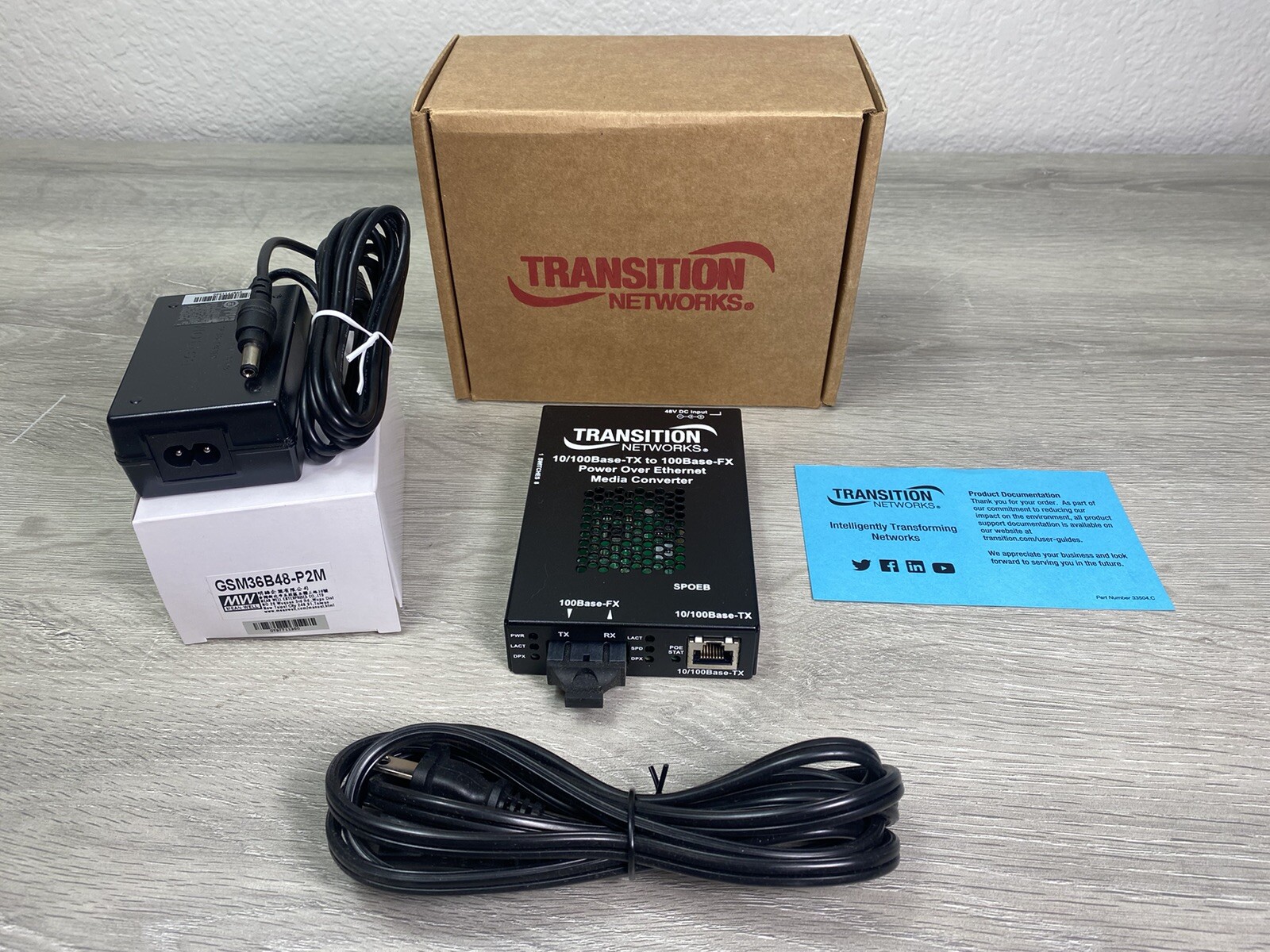 *NEW* Transition Networks SPOEB1013-105-NA Media Converter