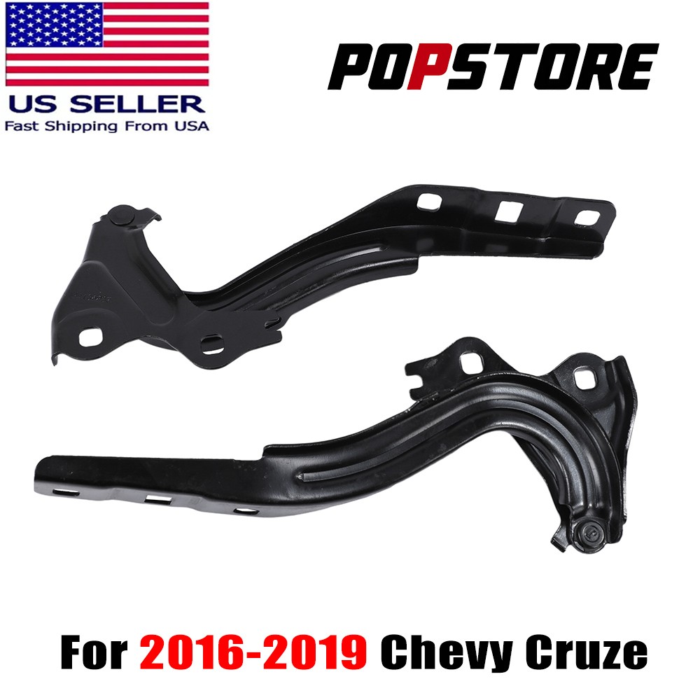 Pair Set of 2 Hood Hinges Driver & Passenger Side for Chevy Left Right Cruze