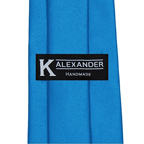K. Alexander Solid Color Ties - Multiple Colors - Classic 3.5" Peacock Blue