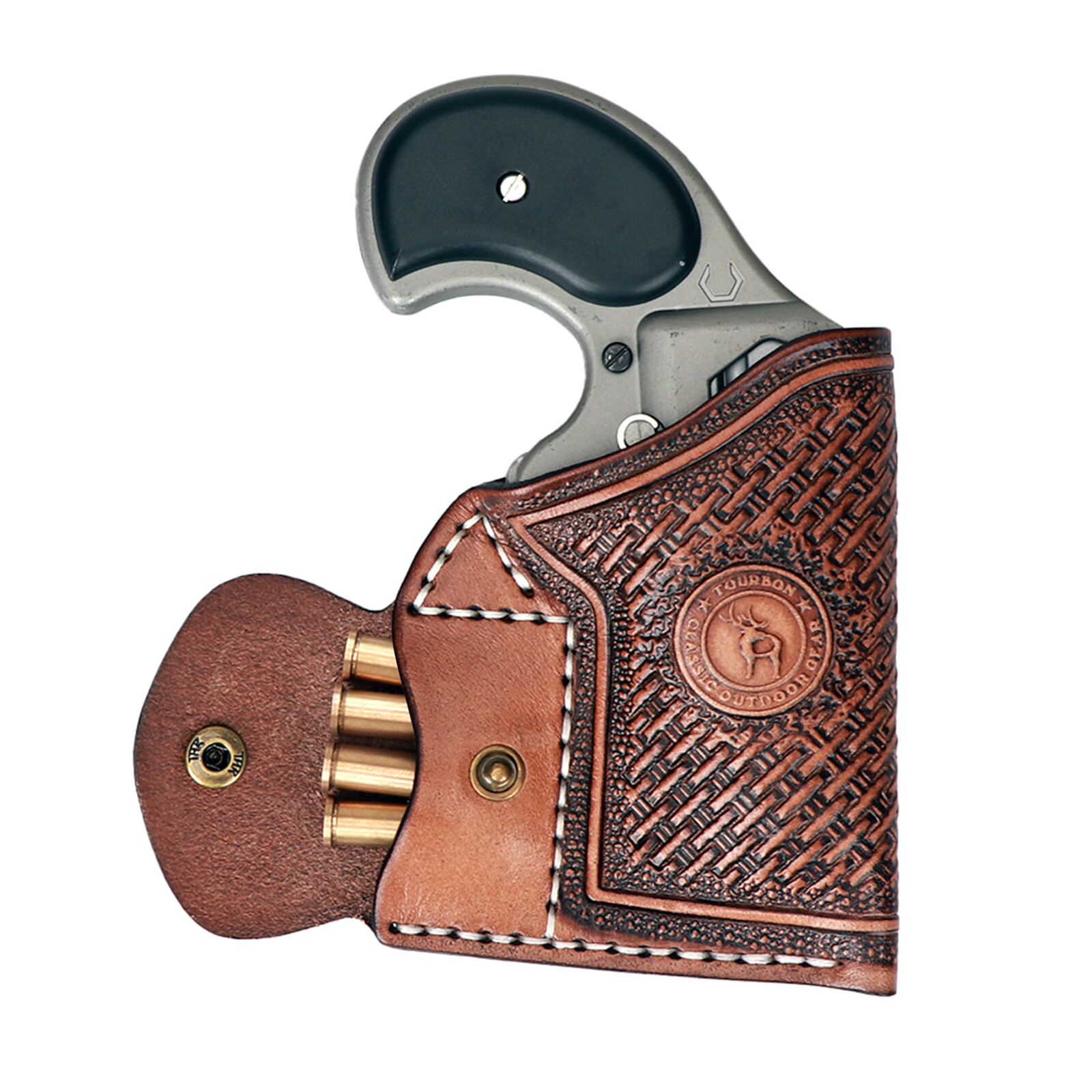 Tourbon Leather Holster for NAA Mini Revolver Ammo Holder Left/Right Handed
