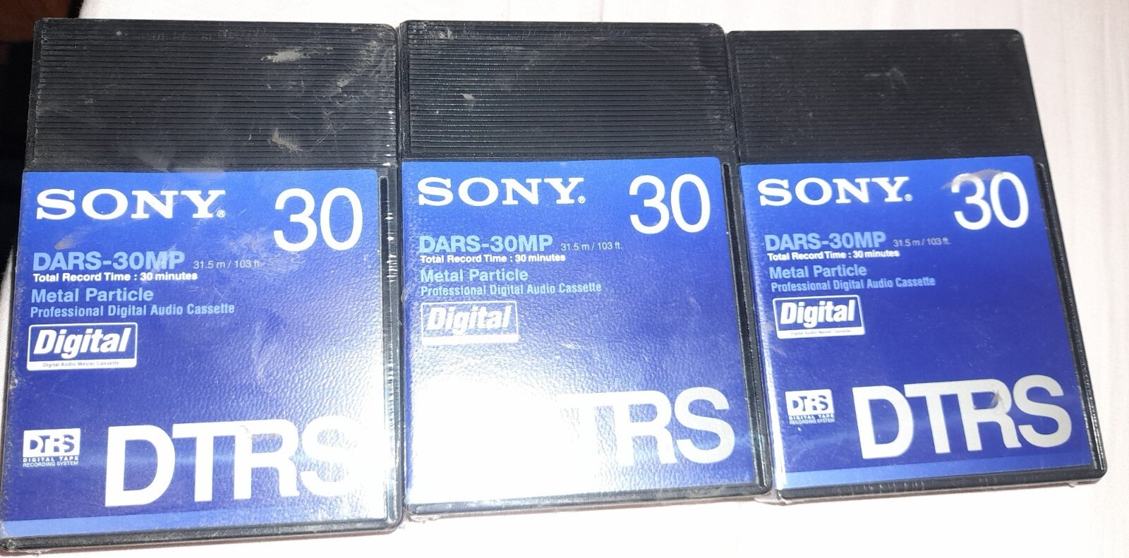 LOT 3 SONY MP DTRS 30 MASTER BAND DAT RECORDABLE DIGITAL AUDIO CASSETTE