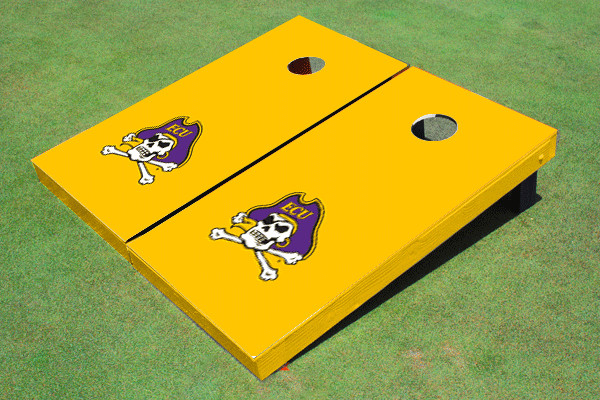 East Carolina University Yellow Matching Solid Cornhole Boards