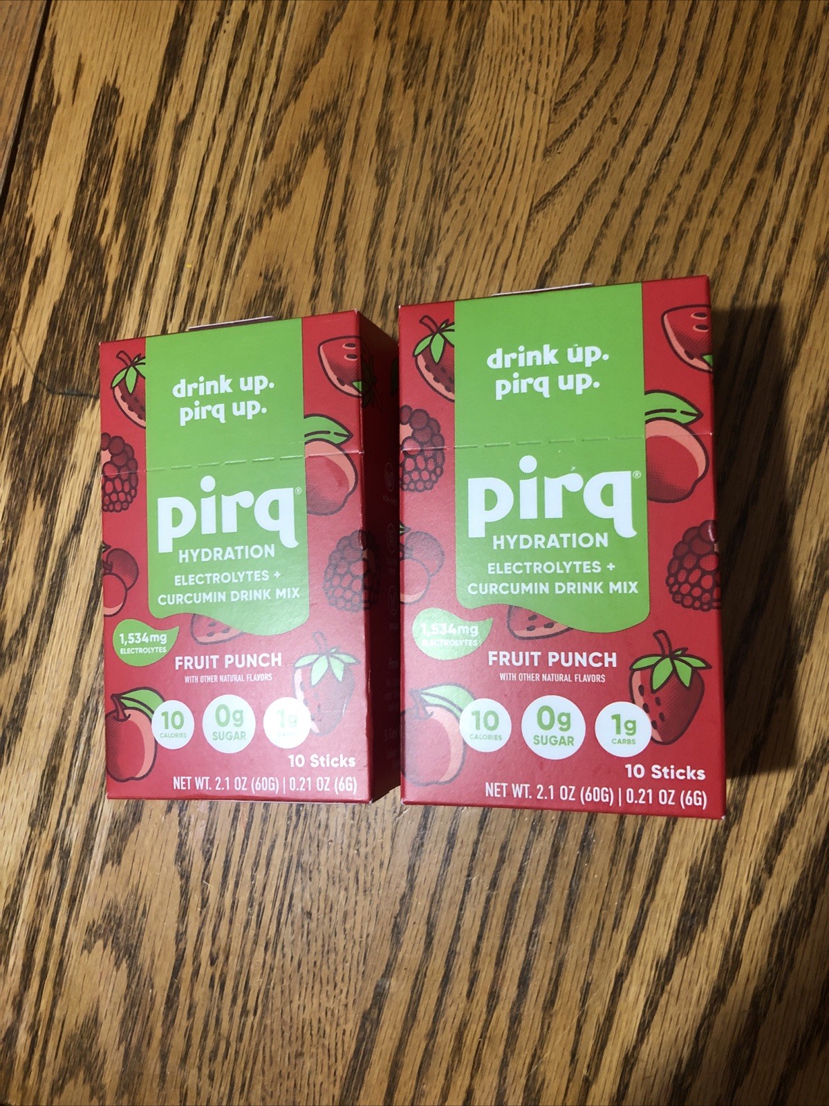2 Boxes Pirq Hydration Fruit Punch 10 Sticks