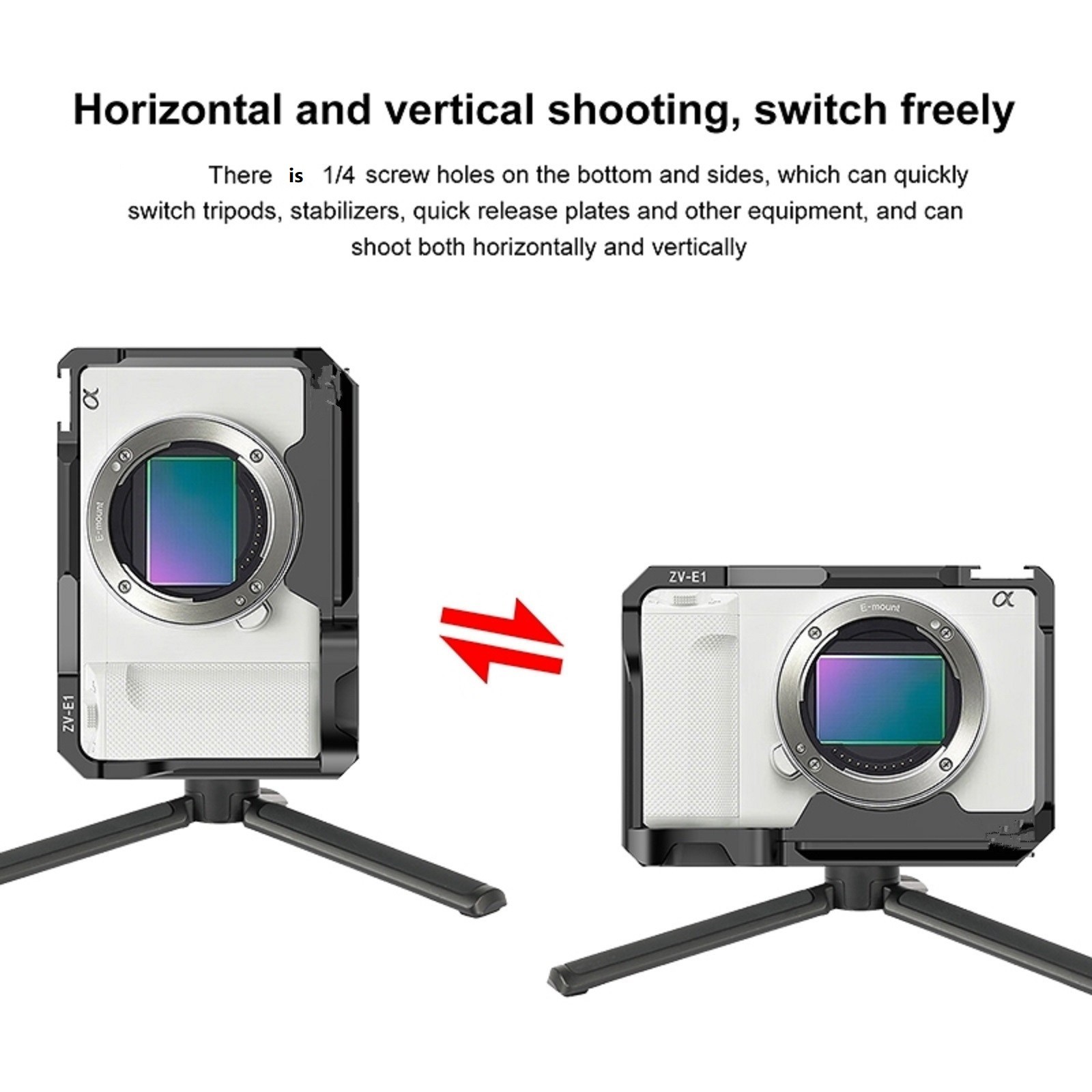 Aluminum Rabbit Cage Protective Case Frame Accessories For Sony ZV-E1 Camera