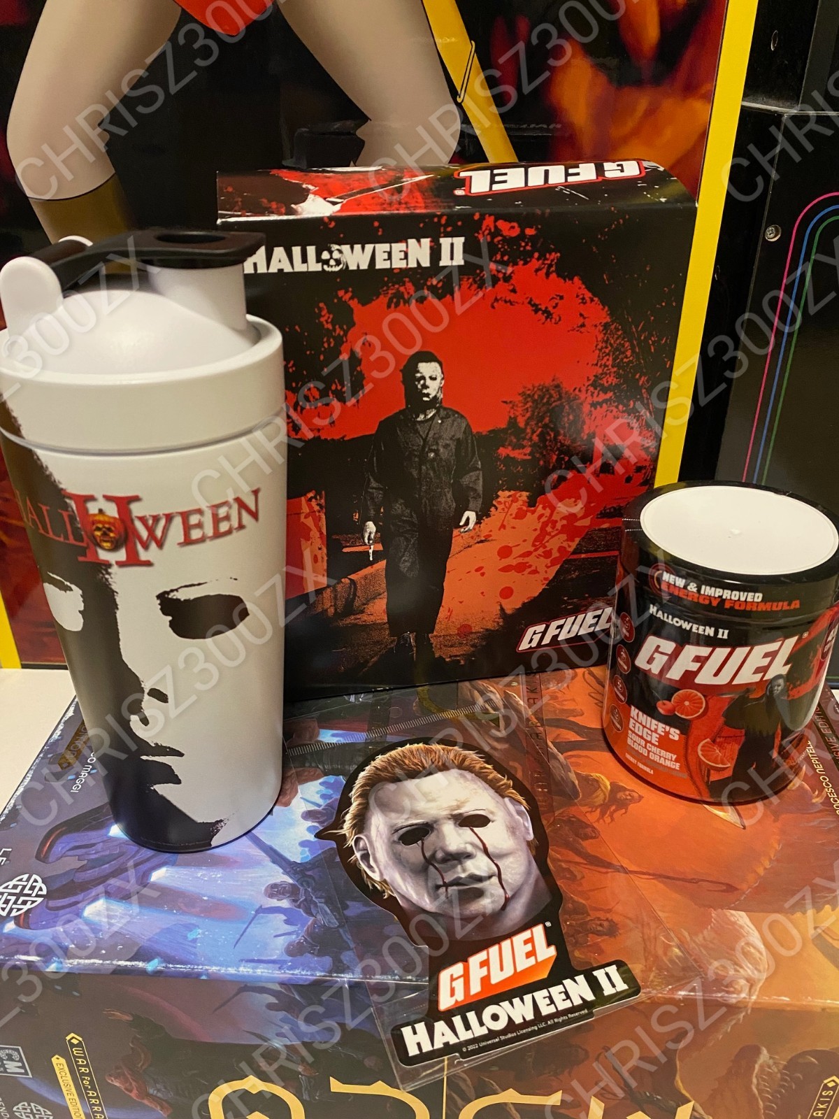 GFUEL Halloween II 2 Knife's Edge Collector's Box Metal Shaker Cup + Tub G FUEL