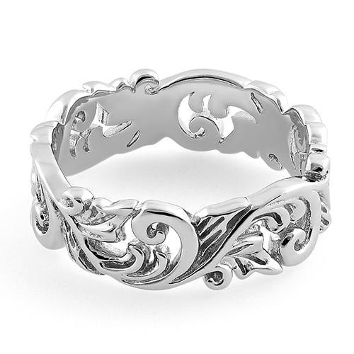 925 Sterling Silver Filigree Floral Ring