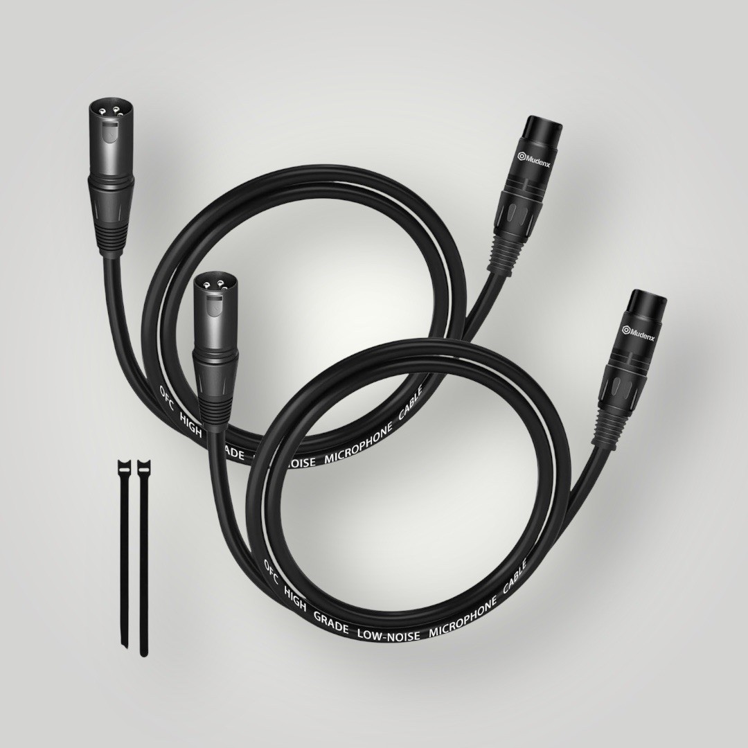 XLR Male to Female Microphone Cable 1.6FT - 2 Pack OFC Shielded