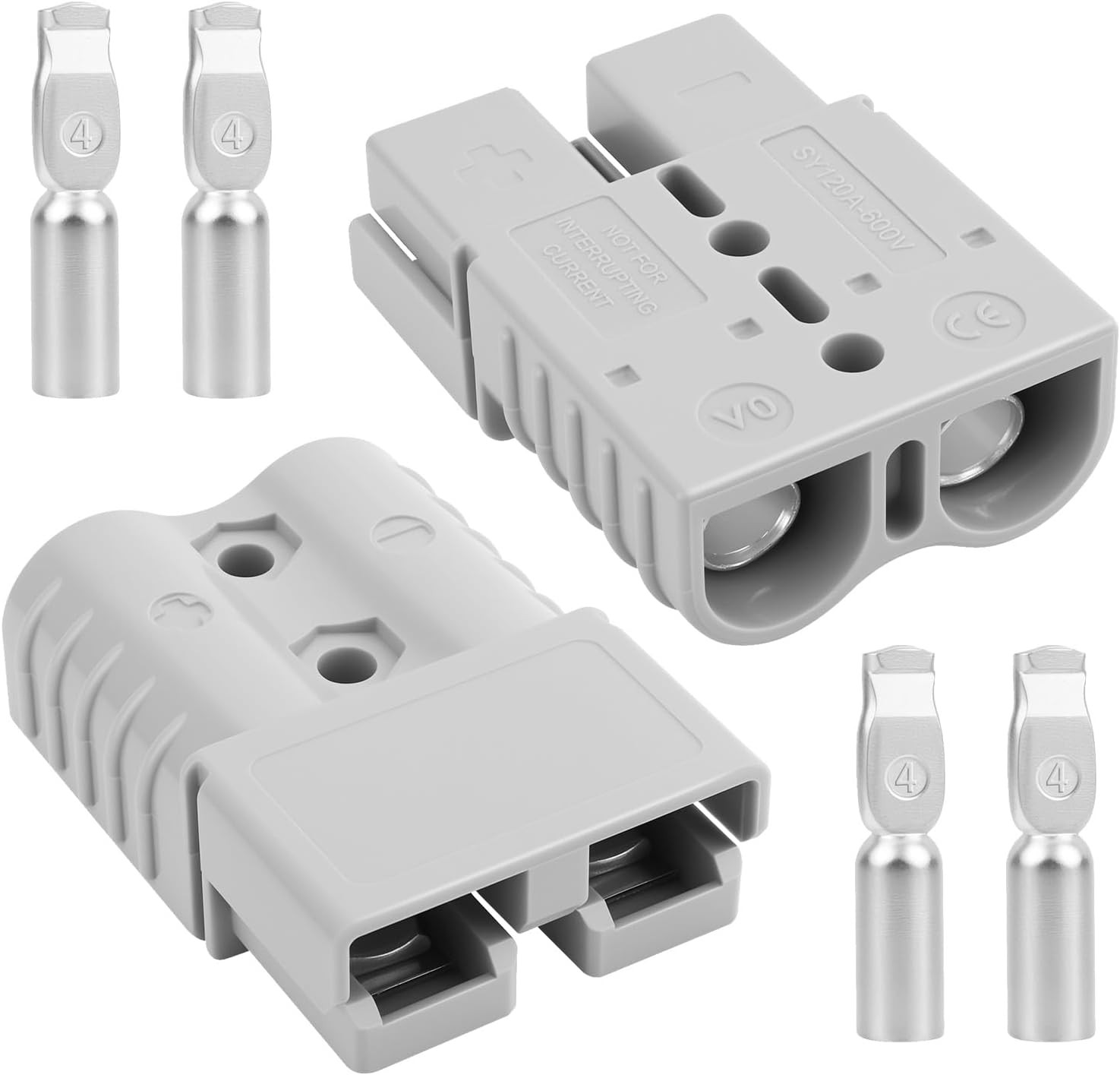 120A-600V Battery Quick Connect/Disconnect with 2/4/6 AWG, 2 PCS Jumper Cable