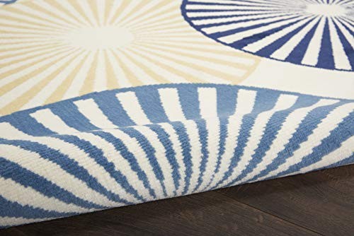 Home Grafix Contemporary White 2'3'' x 12' Area-Rug, Easy-Cleaning, Non
