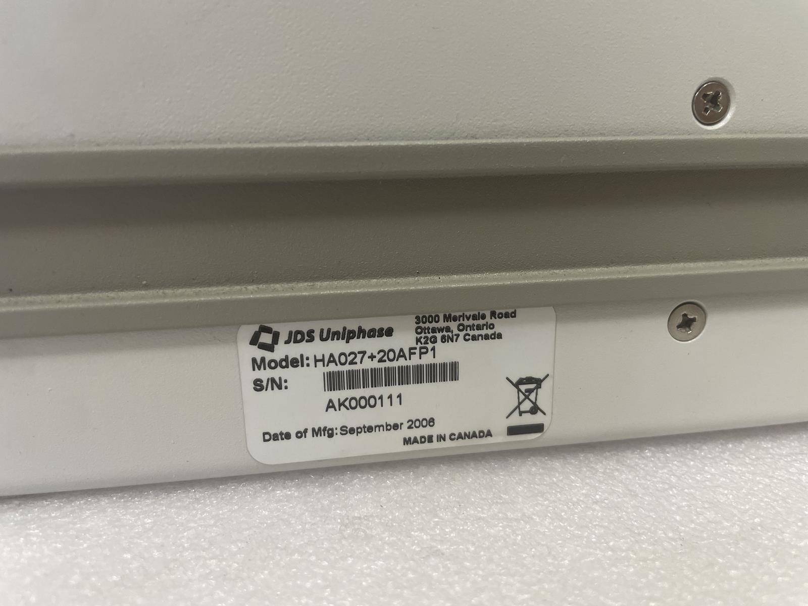 JDS UNIPHASE HA027+20AFP1 OPTICAL ATTENUATOR