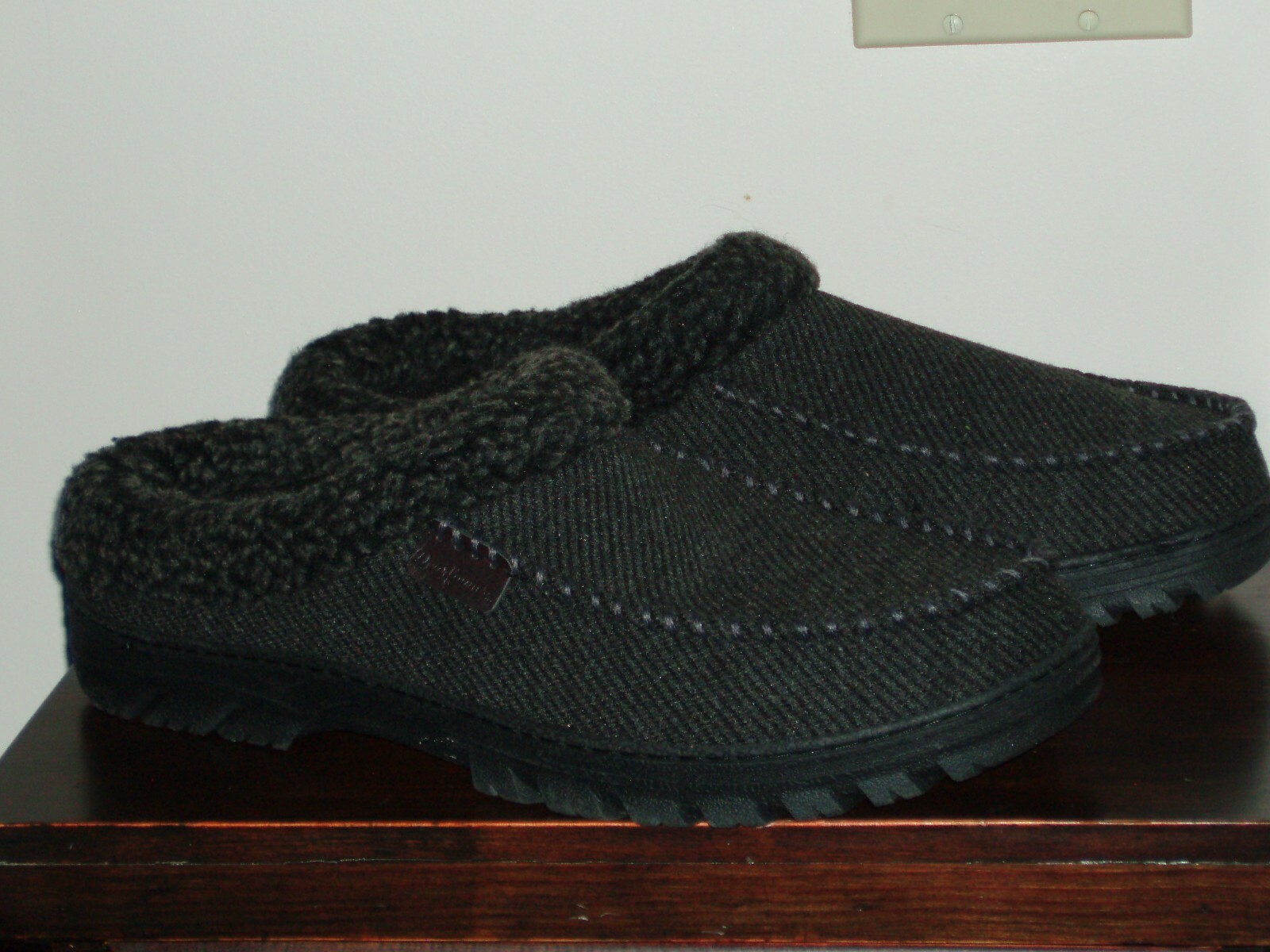 DEARFOAMS Mens GRAY SLIPPERS Clog Shoe Indoor Outdoor Memory Foam Size XL NWOB