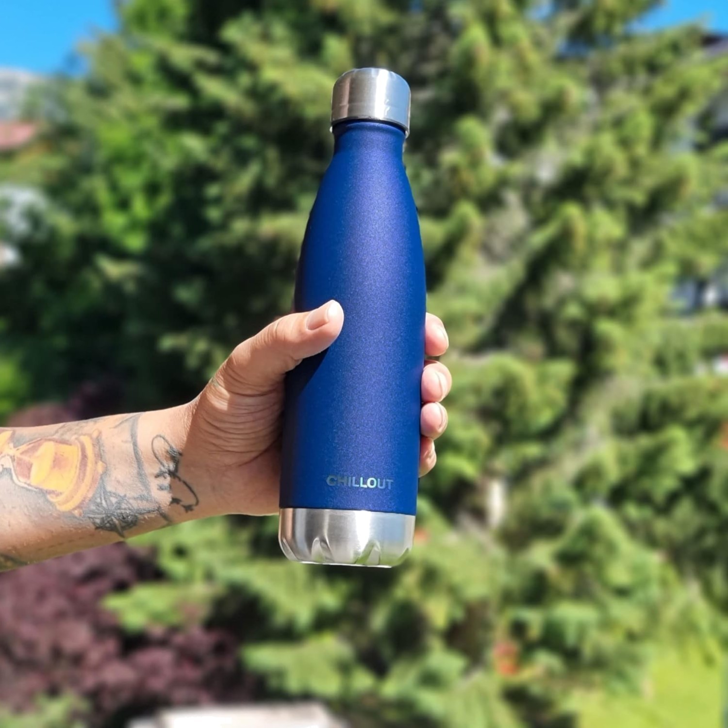 Navy Blue 17 oz BPA-Free Stainless Steel Water Bottle - Ideal for Kids & Adults