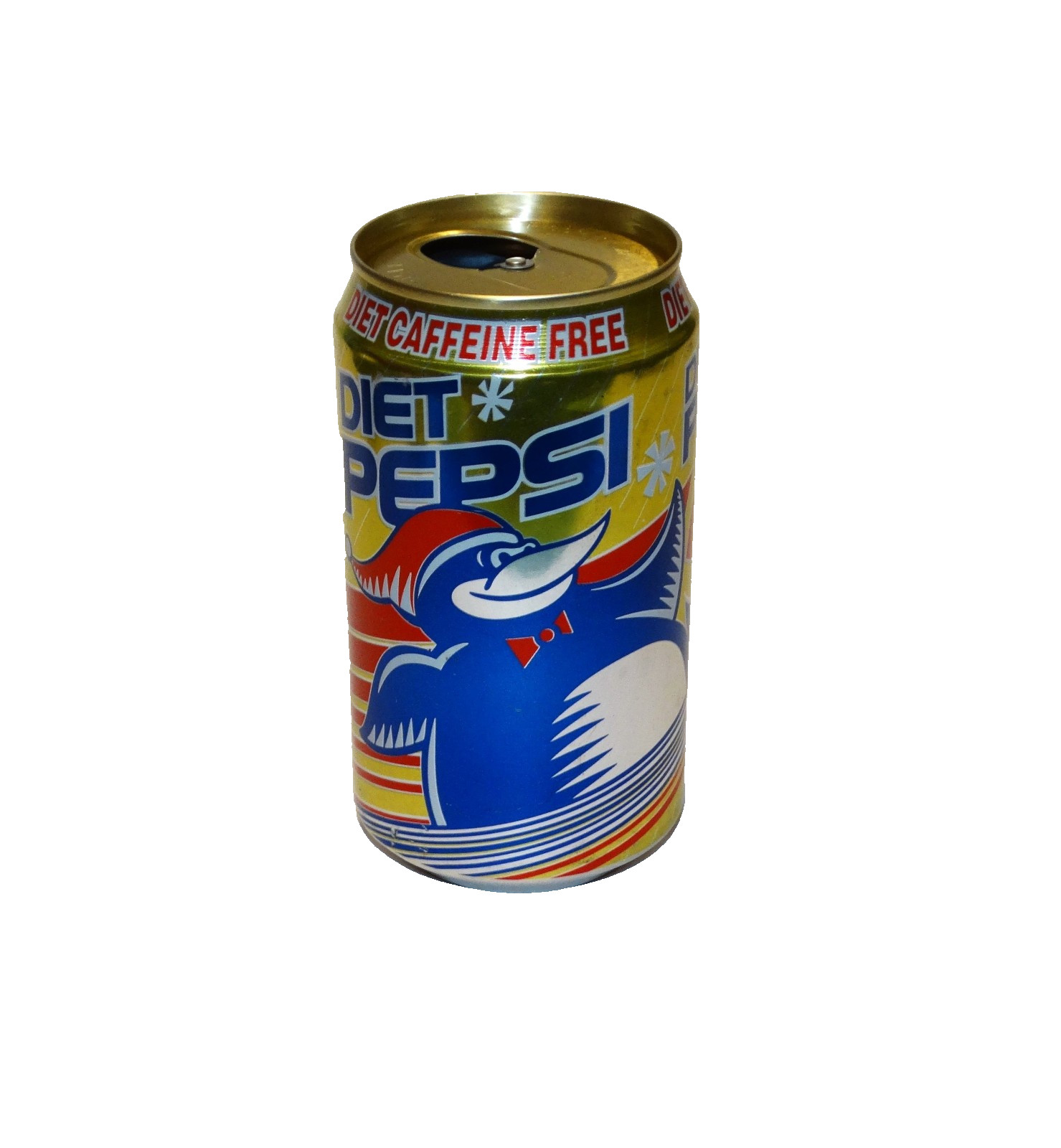 Penguin Holiday Pepsi Soda Can Diet Caffeine Free c1994 Birmingham AL