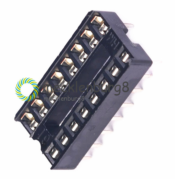 10pcs 16pin DIP IC socket adaptor solder type socket pitch dual wipe contact