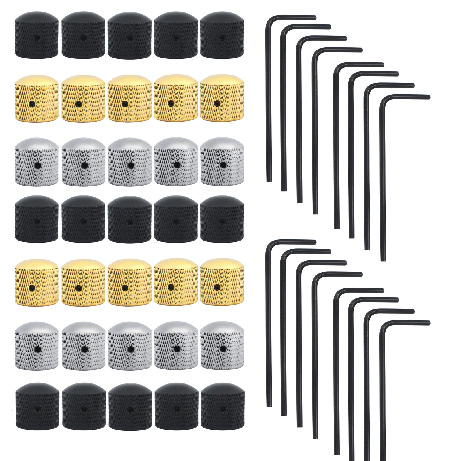 4/8/12PCS Dome Knob Volume Tone Control Knobs with Inner Hexagon Spanner Guitar