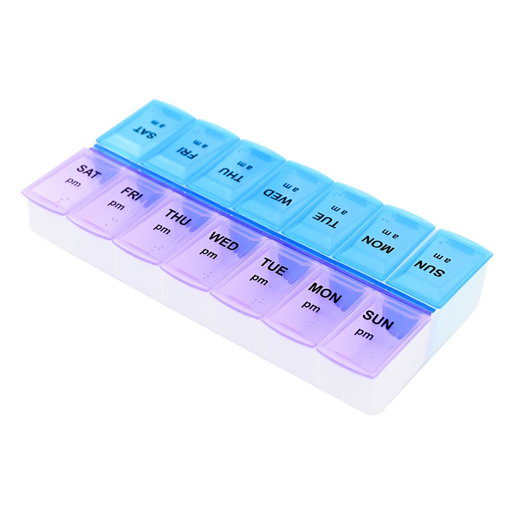 2x Weekly Pill Box Organizer  Times a Day 7 day Organizer Case Medicine Storage