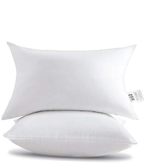 12x20 Pillow Inserts (Set of 2)- 100% Cotton 12x20 Inch (Pack of 2) White