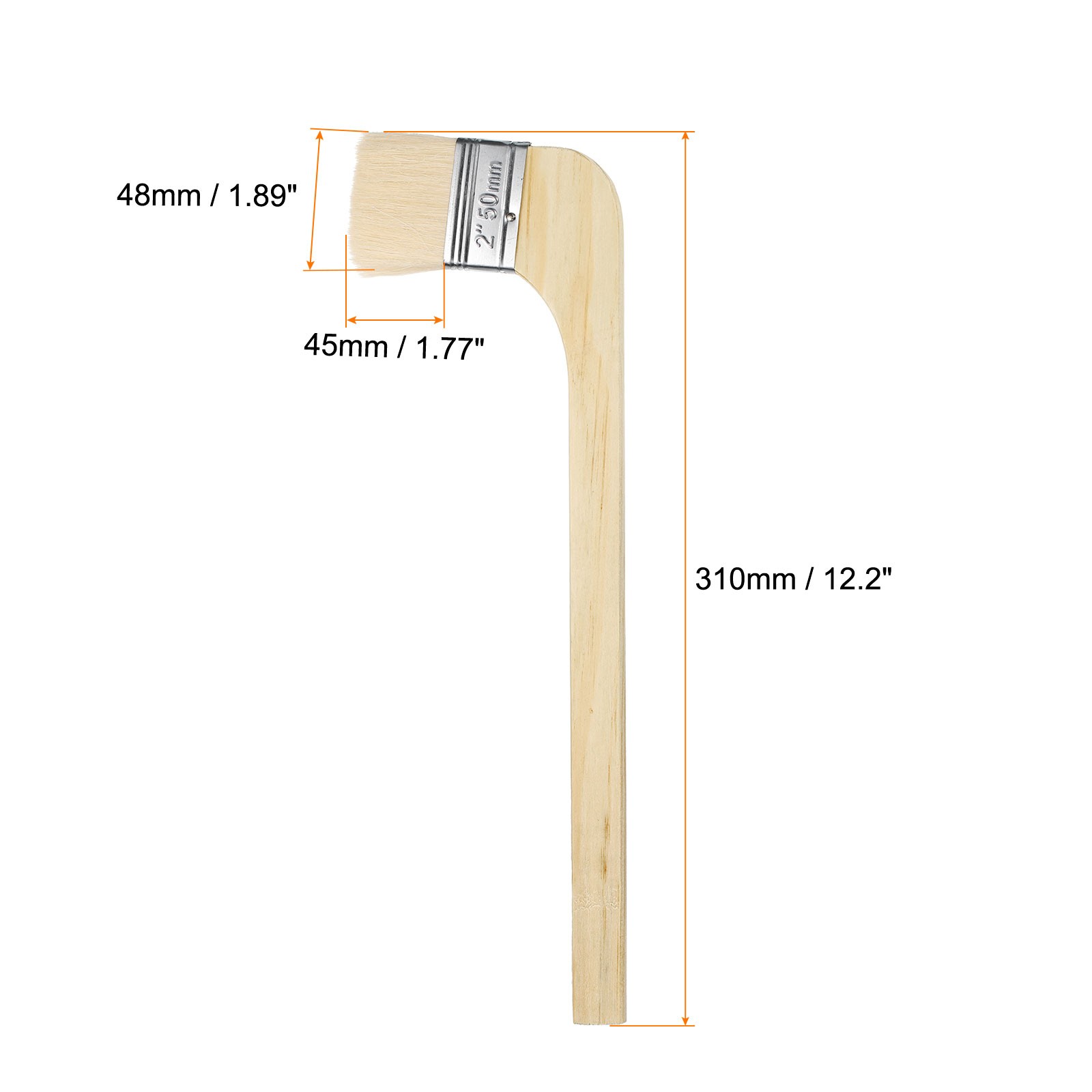 Paint Brush 2Pcs 2" Soft Wool Angled Bend Radiator Paint Brush White