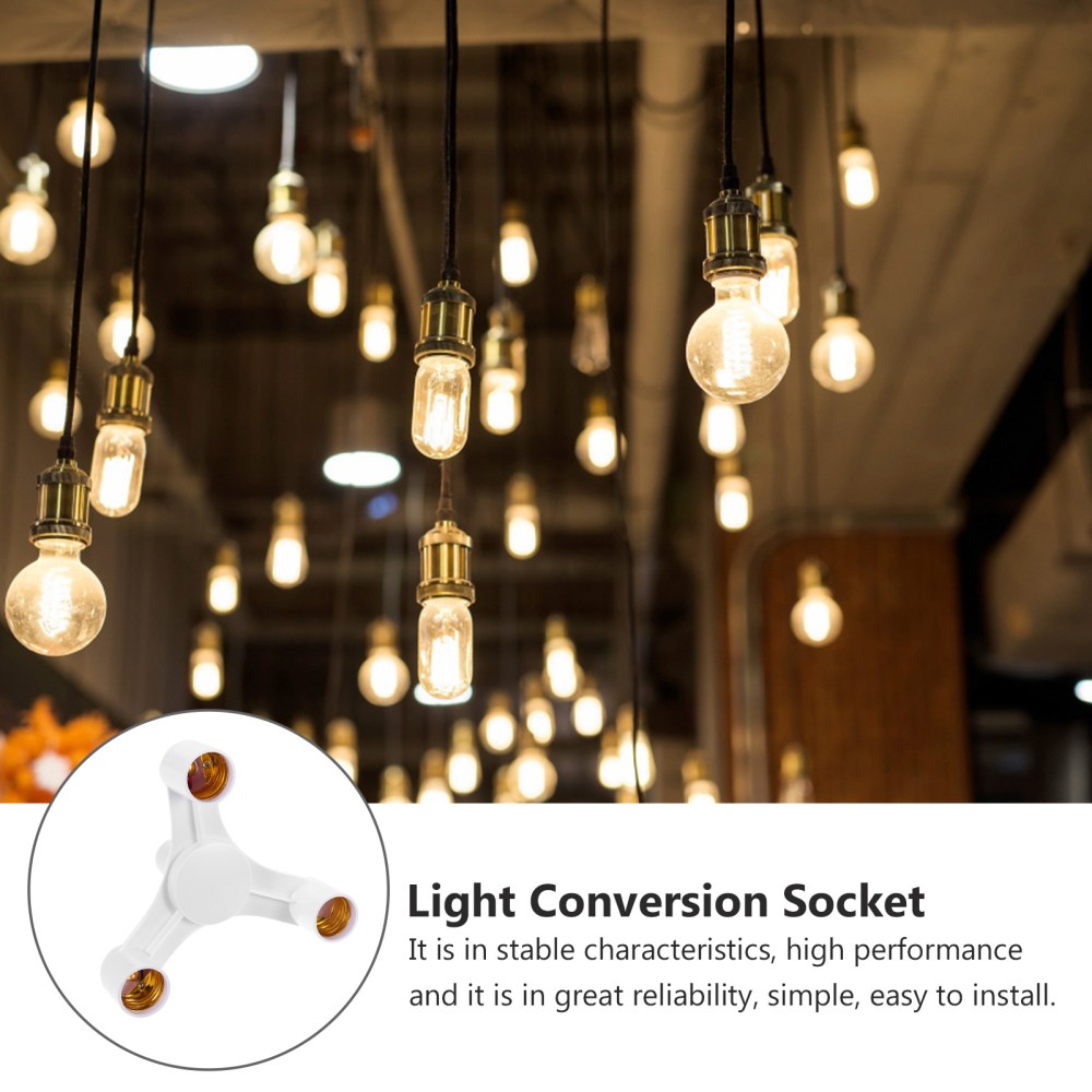 2 Pcs Light Conversion Socket E27 Triple Household Lampholder Adapter