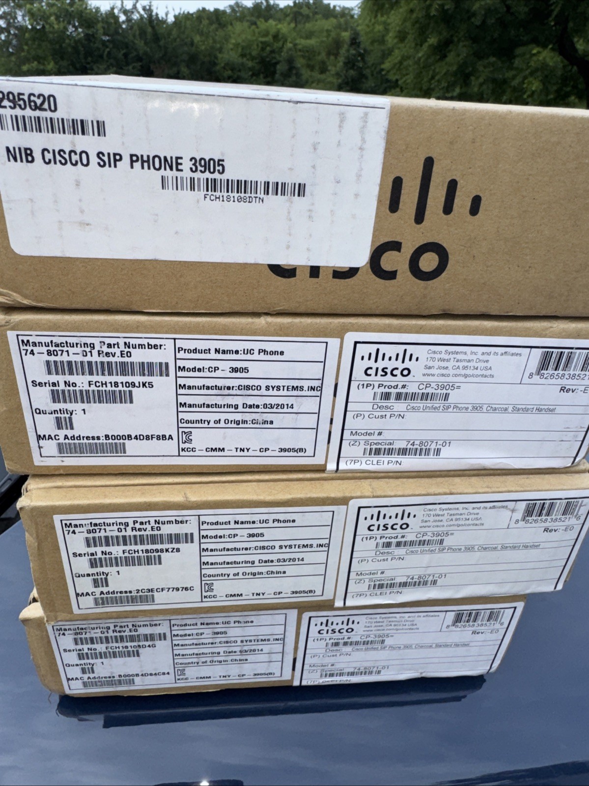 (lot Of 4) Cisco Unified SIP Phone 3905 - CP-3905= NEW Open Box