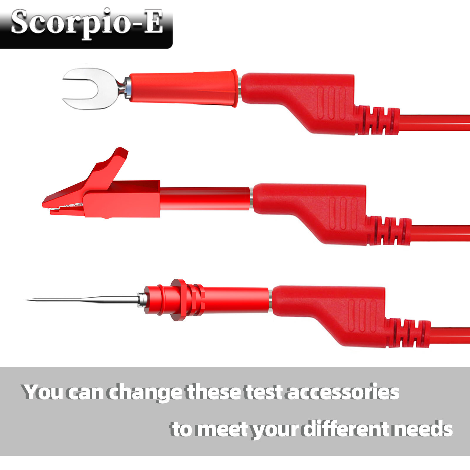 30PCS 4mm Stackable Banana Plug Test Lead Kit with Alligator Clip Back Probe