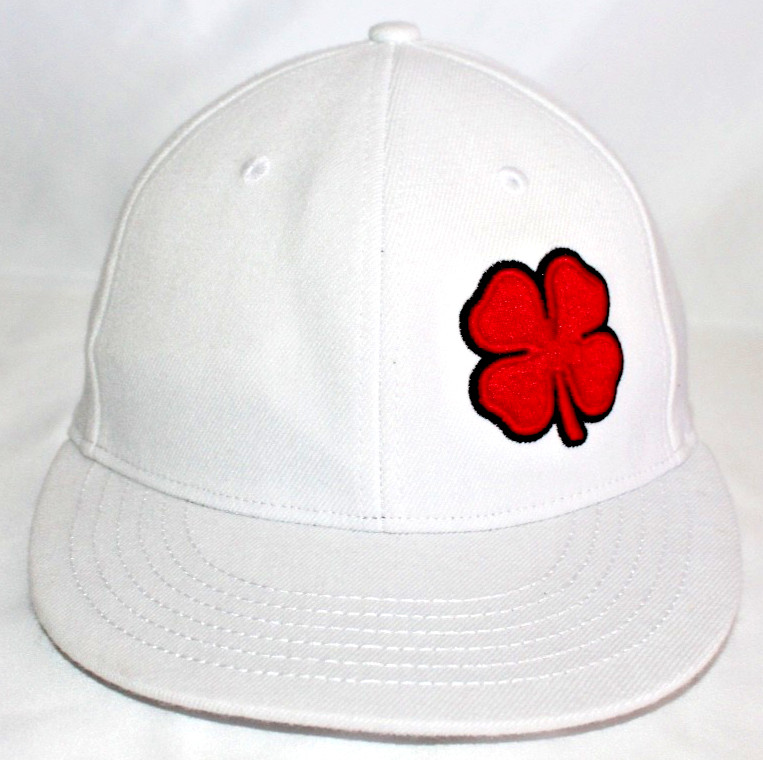Black Clover Premium Clover 95 Hat White Red Fitted L/XL Live Lucky EUC Golf