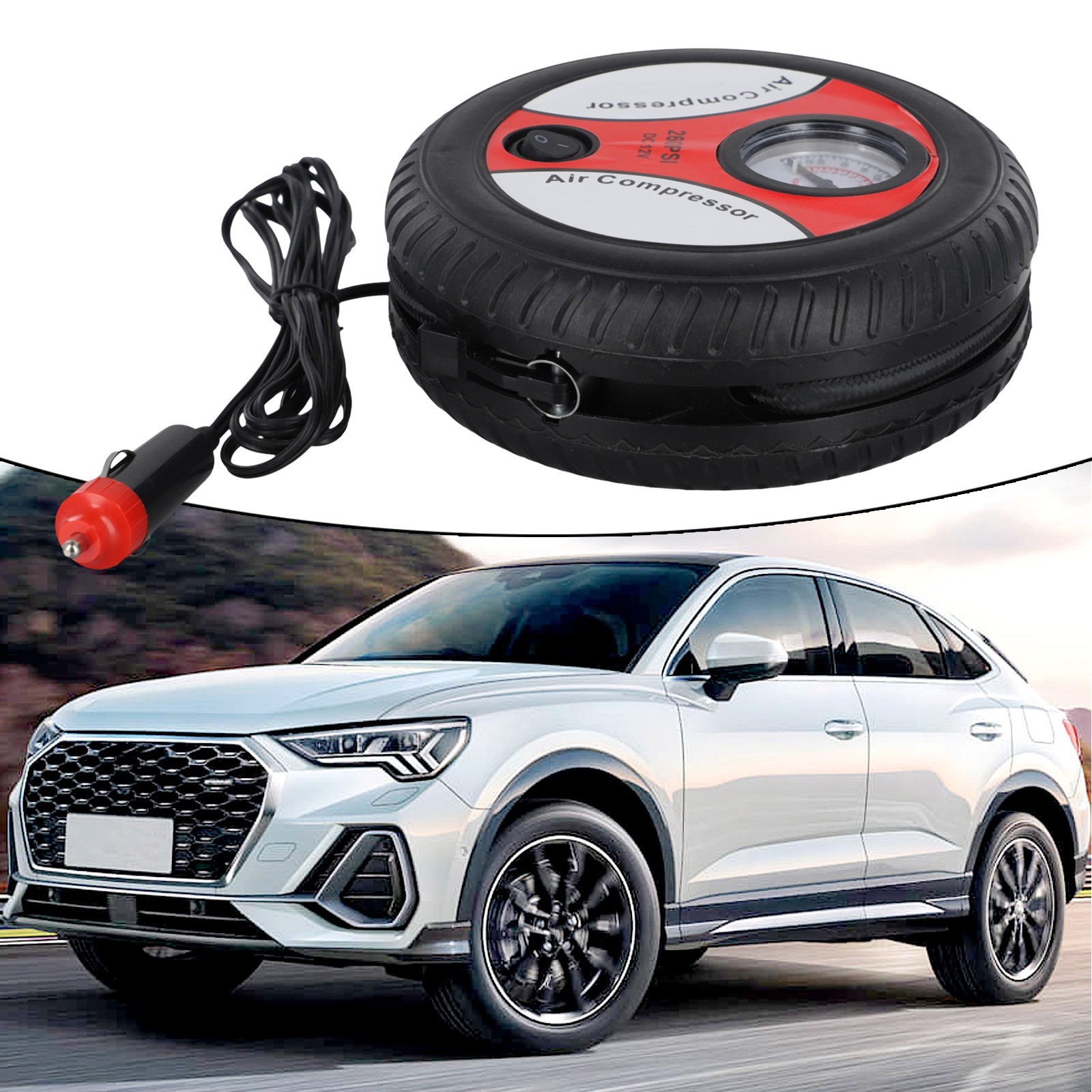 Suitable for Car Tires 12V Portable Air Compressor Wheel Inflator Pump