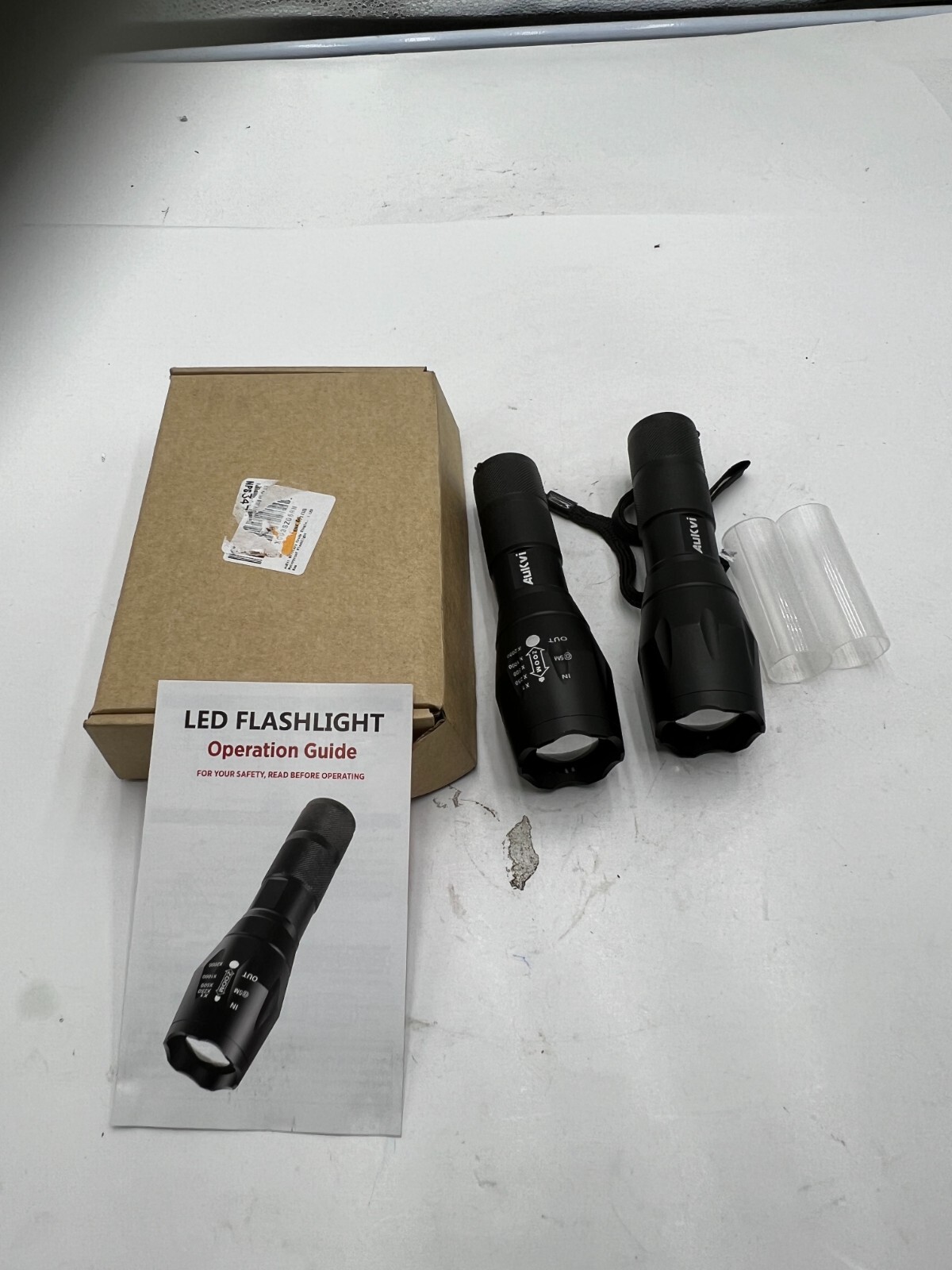 Box of 2 - Aukvi LED Flashlight Ultra Bright Green / Fishing Hunting Detector
