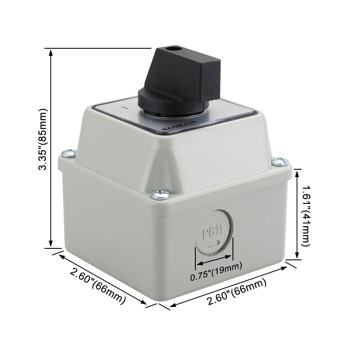 20A 2Phase 3Position Rotary Changeover Switch+Small Box
