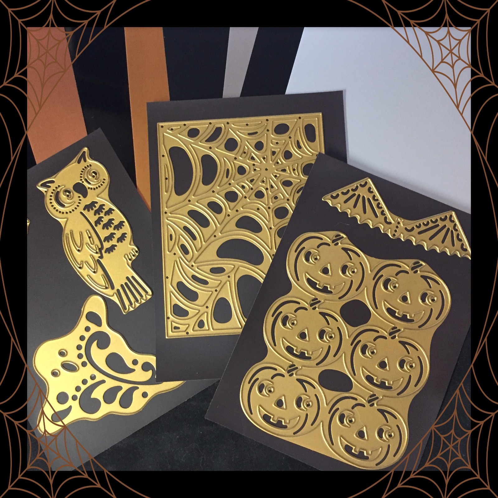 Anna Griffin SPIDERS & SPECTERS Cut & Emboss Dies & bonus  👻 BOO! #341