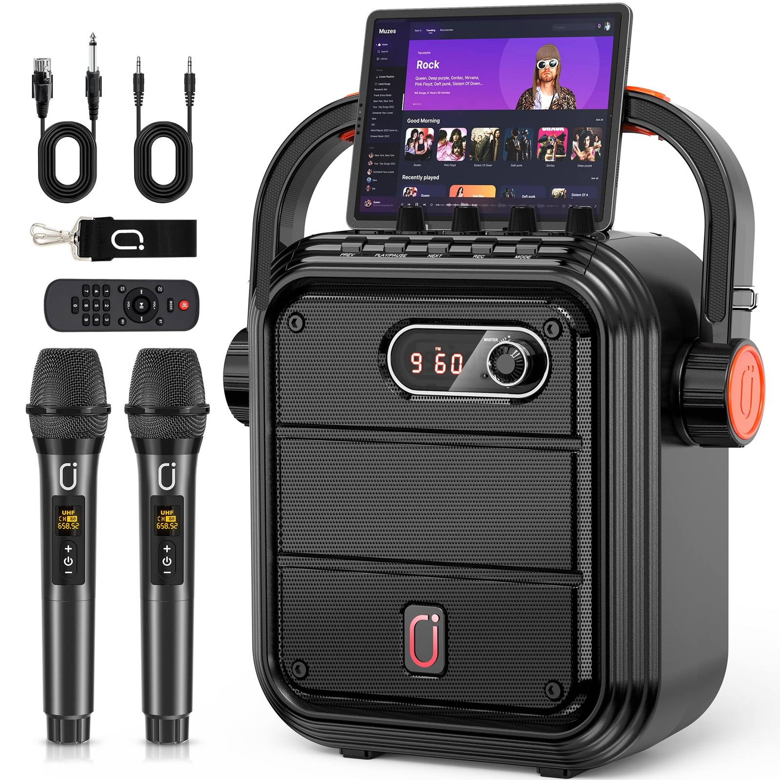 JYX Bluetooth 5.0 Wireless Microphone & Speaker Set Portable Karaoke Bass Boost