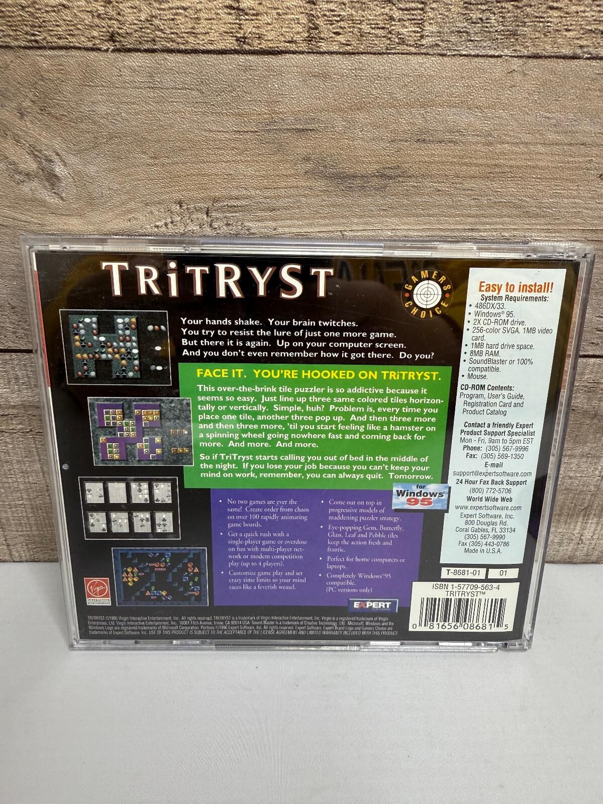 TriTryst PC 1995 Windows Virgin Interactive CD ROM Like Tetris and columns