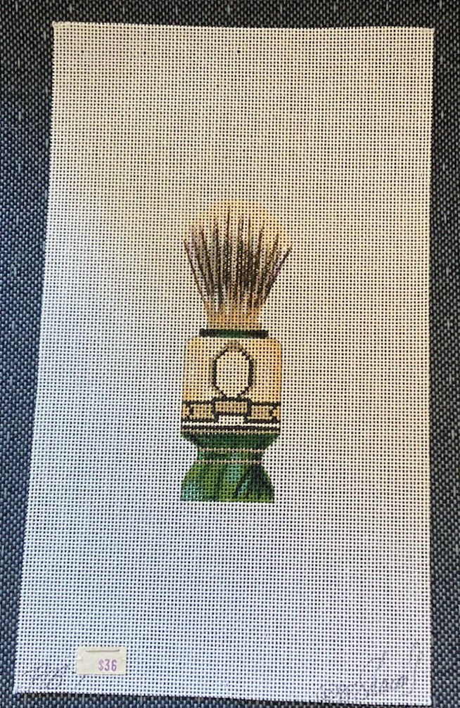 SHAVING BRUSH Hand Painted Needlepoint Canvas 6" x 10.25" 18 Stitch Count NEW
