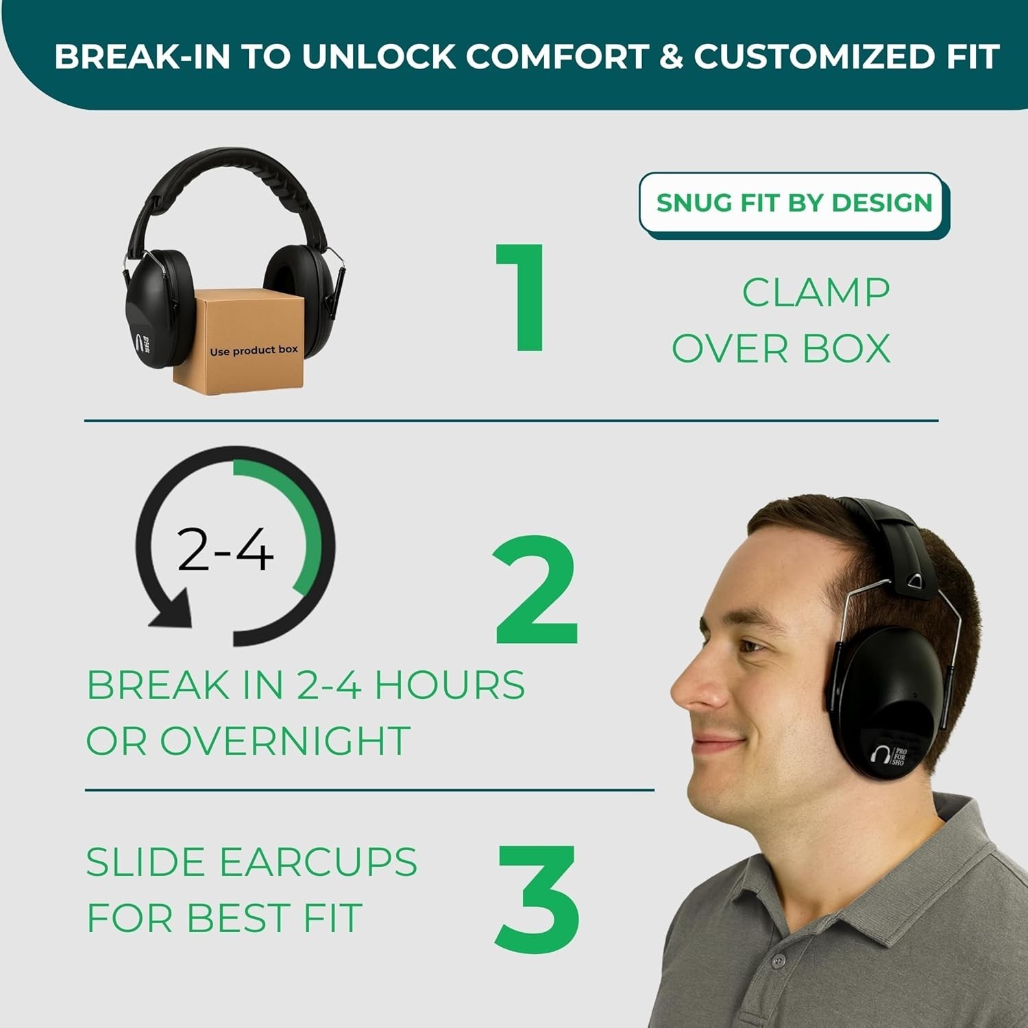 34 dB Noise Reduction Ear Muffs – Compact, Lightweight Protection for Loud Ev...
