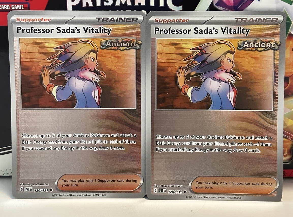 (Set Of 2) Pokemon Mega Evolution Reverse Holo - Professor Sada's Vitality #120