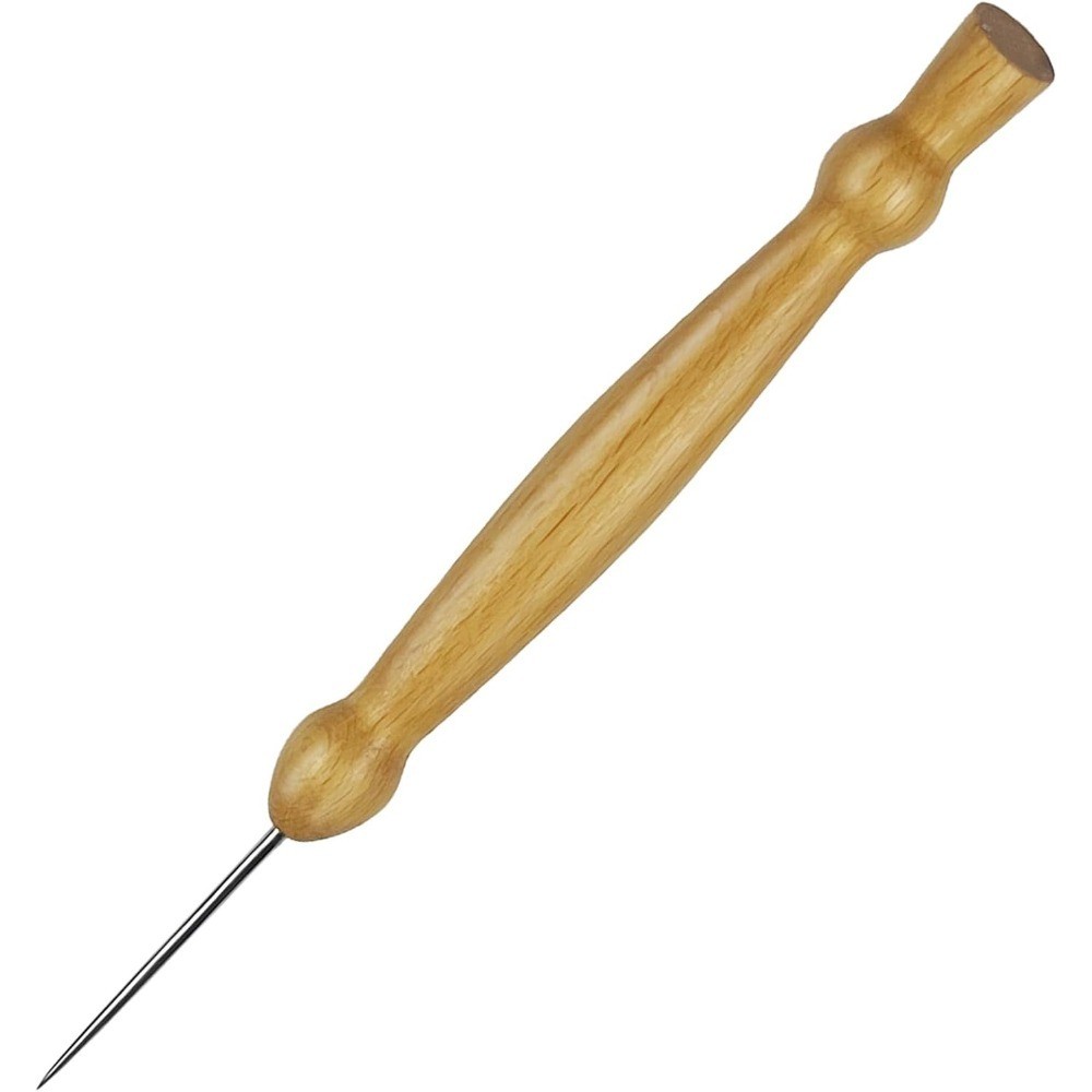 Multifunctional Sewing Awl Tool with Wooden Handle Precision Stiletto for
